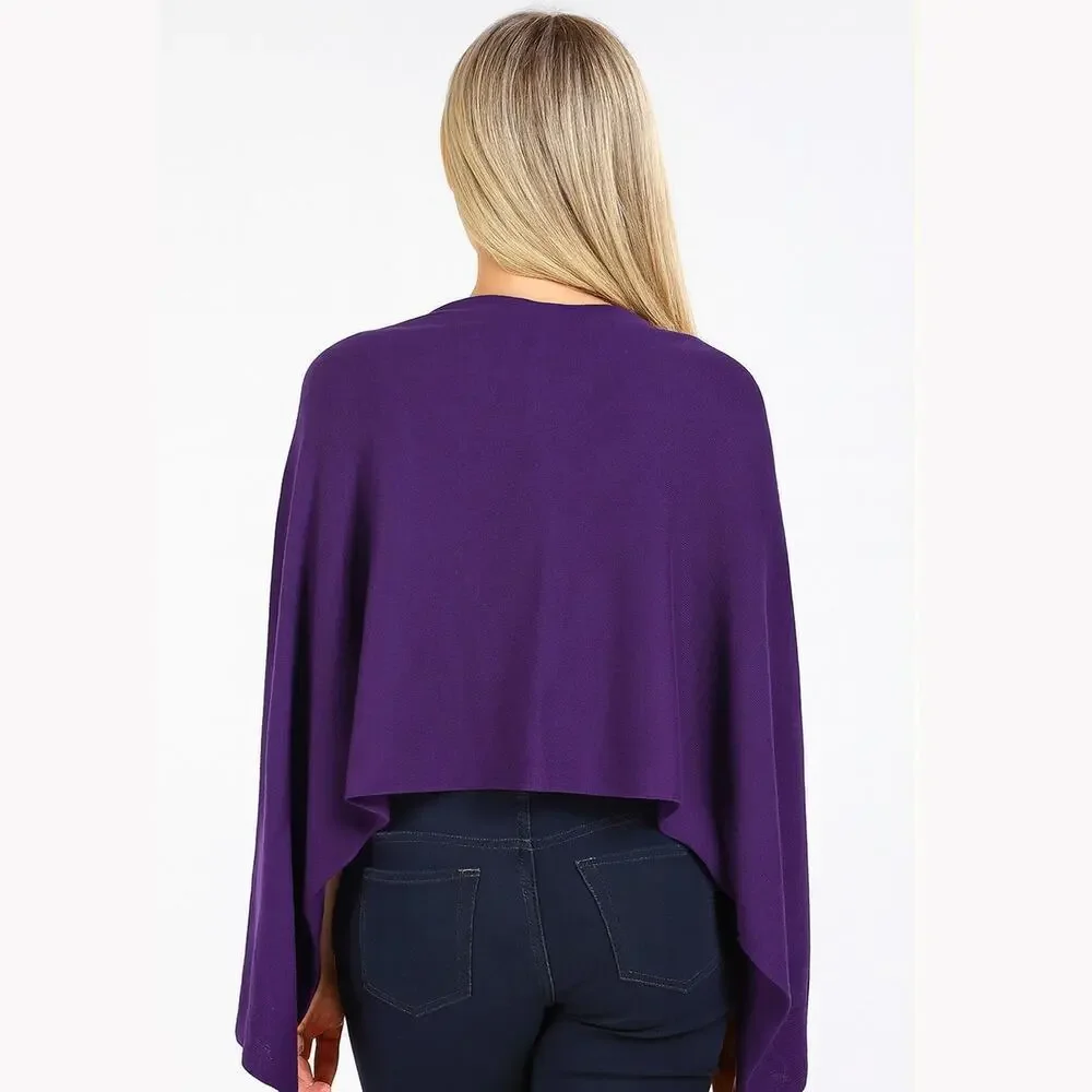 Purple Button Shawl Shrug Wrap 60